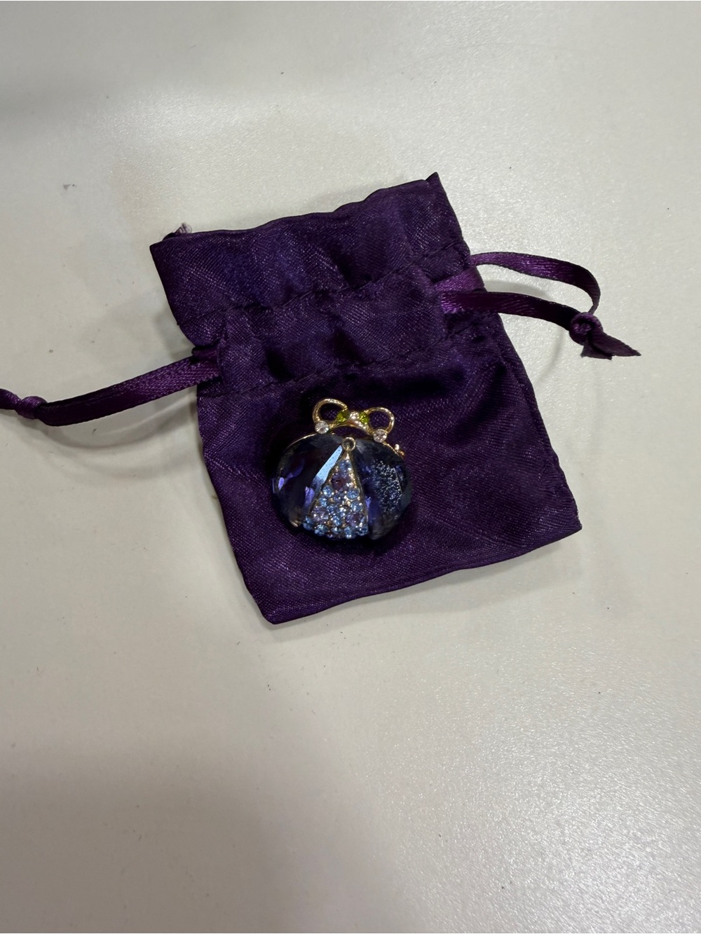 Purple vintage ladybug pin brooch Monet